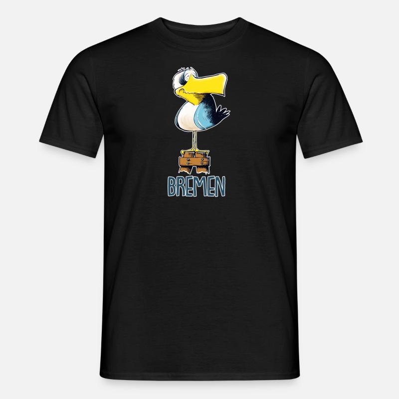 drôle de Moewe de Brême - T-shirt homme - noir