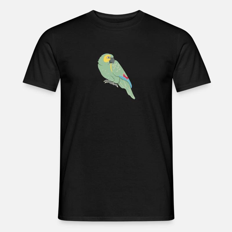 Papagei: Blaustirnamazone - Männer T-Shirt - Schwarz