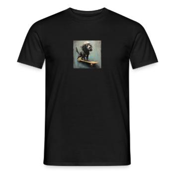 Dog on Scateboard - Männer T-Shirt - Schwarz - Vorne - AI Model Male 178 light (178cm)