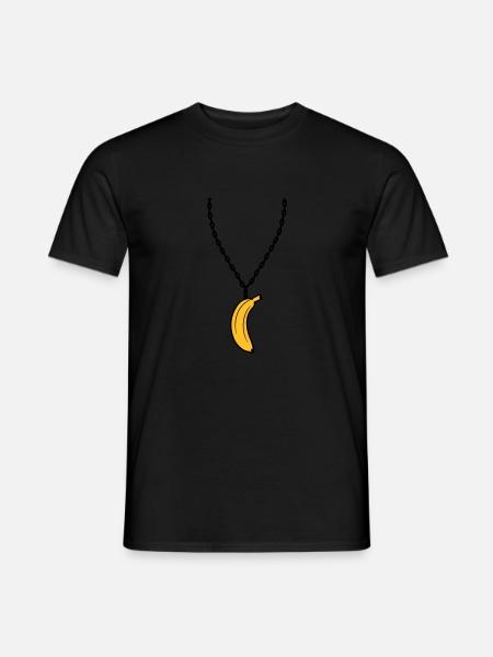 collier banane bijoux drôle fruit design clip-art - T-shirt homme - noir