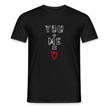 tu m'aimes amour saint valentin lettrage d'amour - T-shirt homme - noir - Devant - AI Model Male 178 light (178cm)