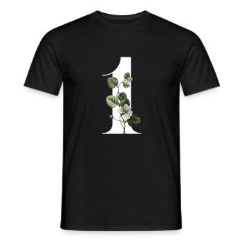 Nummer 1 Blumengrün -1. Blumengeburtstag - Männer T-Shirt - Schwarz - Vorne - AI Model Male 178 light (178cm)