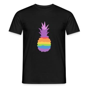Ananas Regenbogen - Männer T-Shirt - Schwarz - Vorne - AI Model Male 178 light (178cm)