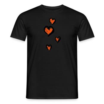 Herzen - Männer T-Shirt - Schwarz - Vorne - AI Model Male 178 light (178cm)