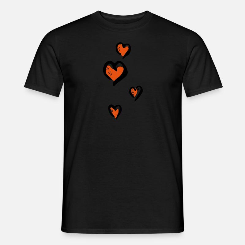 Herzen - Männer T-Shirt - Schwarz