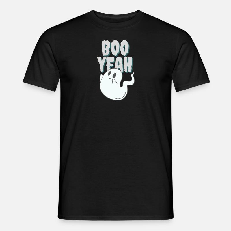 Boo yeah - cute ghost - Männer T-Shirt - Schwarz