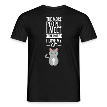 The More People I Meet The More I Love My Cat - Men's T-Shirt - black - Front - AI Model Male 178 light (178cm)