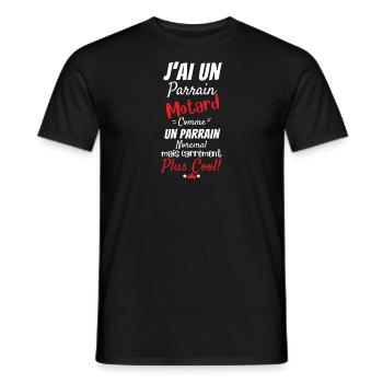 J ai un parrain motard cadeau de naissance moto - T-shirt homme - noir - Devant - AI Model Male 178 light (178cm)