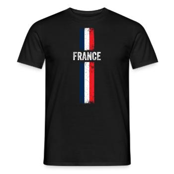 drapeau de la France - T-shirt homme - noir - Devant - AI Model Male 178 light (178cm)