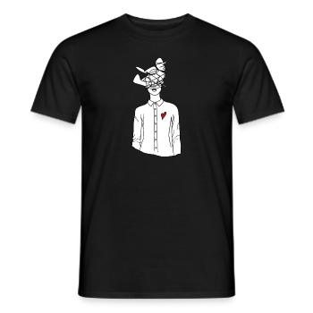 LineArt Women V - Men's T-Shirt - black - Front - AI Model Male 178 light (178cm)