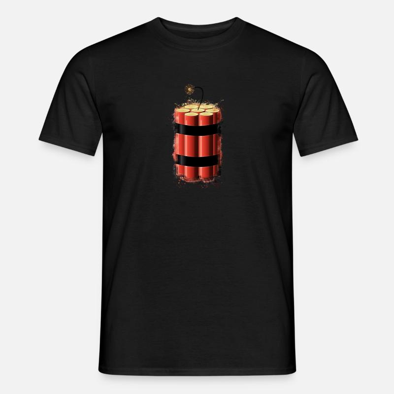 Bombe Dynamit hell glühend - Männer T-Shirt - Schwarz