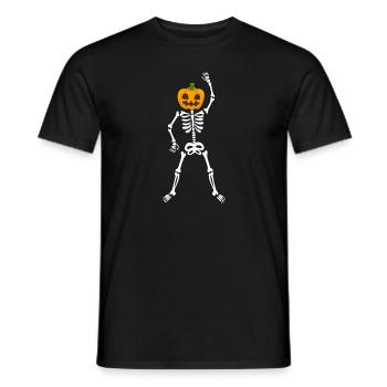 Joyeux Halloween : entraînement squelette citrouille - T-shirt homme - noir - Devant - AI Model Male 178 light (178cm)