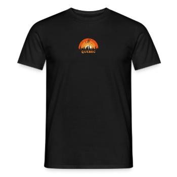 Vintage Quebec Canada Fan Retro Cool Sunset - Men's T-Shirt - black - Front - AI Model Male 178 light (178cm)