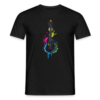 Graffiti Gitarre - Männer T-Shirt - Schwarz - Vorne - AI Model Male 178 light (178cm)