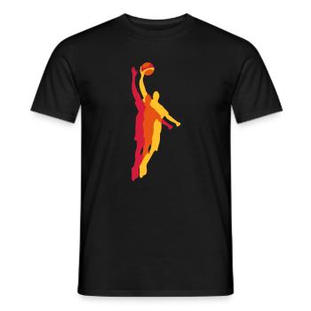 Joueurs de basket avec un ballon de basket - T-shirt homme - noir - Devant - AI Model Male 178 light (178cm)