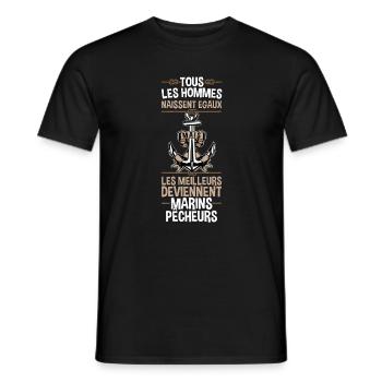 MARINS PECHEURS - T-shirt homme - noir - Devant - AI Model Male 178 light (178cm)