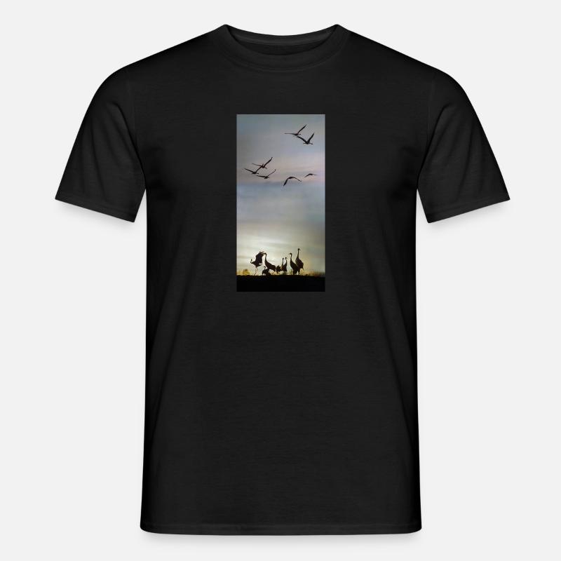 Die abendliche Balz der Kraniche - Männer T-Shirt - Schwarz