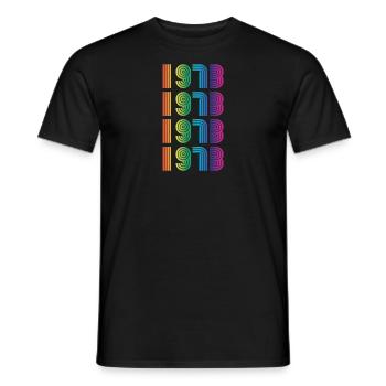 1973 Cadeau d’anniversaire - T-shirt homme - noir - Devant - AI Model Male 178 light (178cm)