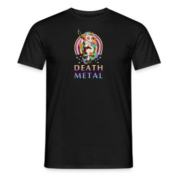 Gitarre Einhorn Musiker Rock Band Regenbogen - Männer T-Shirt - Schwarz - Vorne - AI Model Male 178 light (178cm)