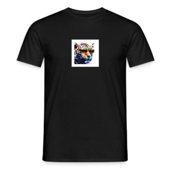 Tiger Wow - Männer T-Shirt - Schwarz - Vorne - AI Model Male 178 light (178cm)
