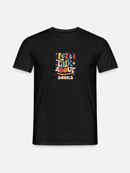Reden wir über Bücher im bunten Retro-Stil - Männer T-Shirt - Schwarz