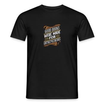 Les bons livres ont été faits pour les entrepreneurs - T-shirt homme - noir - Devant - AI Model Male 178 light (178cm)