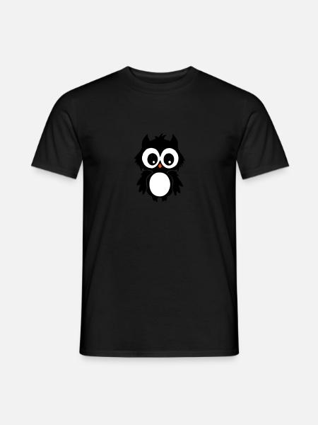 Eule ohne Zahl und Namen - Männer T-Shirt - Schwarz