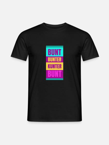 Bunt, bunter, kunterbunt - Männer T-Shirt - Schwarz