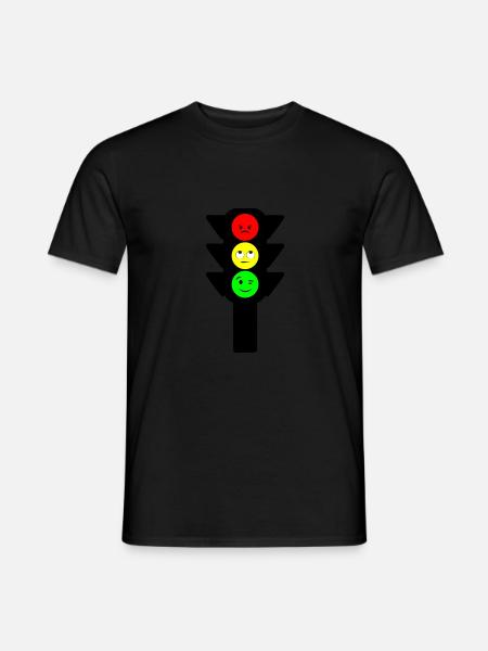 Fröhliche Ampel - Kids Motiv - Männer T-Shirt - Schwarz