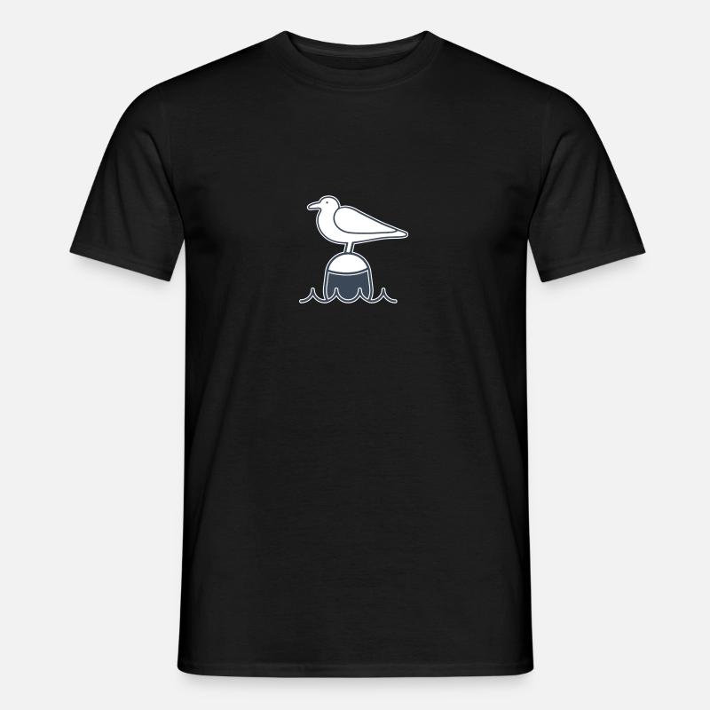 Maritimi Möwe - Männer T-Shirt - Schwarz