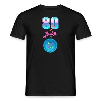 80s Baby Yoyo Cool Retro Costume Eighties - Men's T-Shirt - black - Front - AI Model Male 178 light (178cm)