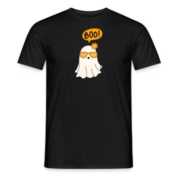 Halloween fantôme boo - T-shirt homme - noir - Devant - AI Model Male 178 light (178cm)