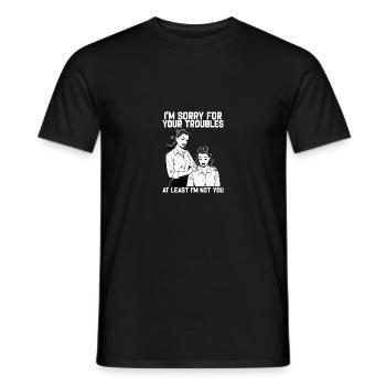 Retro sarkastisk humor – "Jag är åtminstone inte du" - T-shirt herr - svart - Fram - AI Model Male 178 light (178cm)