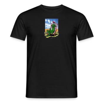Poldi von HALLO SPENCER - Männer T-Shirt - Schwarz - Vorne - AI Model Male 178 light (178cm)