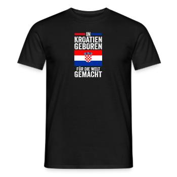 Croat Croatian Croatia - Men's T-Shirt - black - Front - AI Model Male 178 light (178cm)
