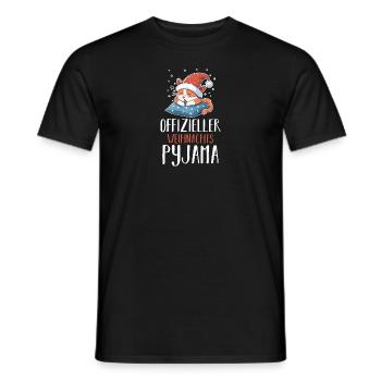 Chemise de nuit officielle de Noël Chats - T-shirt homme - noir - Devant - AI Model Male 178 light (178cm)