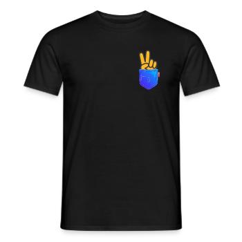 Shirt Pocket Peace Breast Bags Print Design vauART - Men's T-Shirt - black - Front - AI Model Male 178 light (178cm)
