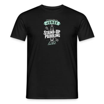 Junge SUP-Liebe Paddling Board Fan Geschenk - Männer T-Shirt - Schwarz - Vorne - AI Model Male 178 light (178cm)