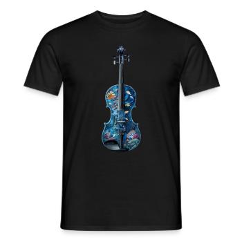 Fish Violin - Men's T-Shirt - black - Front - AI Model Male 178 light (178cm)