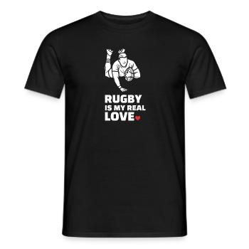 J’adore le rugby - T-shirt homme - noir - Devant - AI Model Male 178 light (178cm)