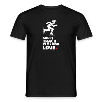 Ich Liebe Shorttrack Und Eislaufen - Männer T-Shirt - Schwarz - Vorne - AI Model Male 178 light (178cm)