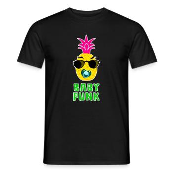 Baby Punk Pineapple cool - Men's T-Shirt - black - Front - AI Model Male 178 light (178cm)