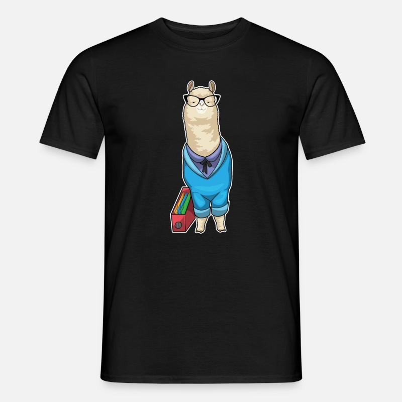 Alpaca Secretary Folder Office - Men's T-Shirt - black