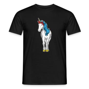 Einhorn Haarschleife - Männer T-Shirt - Schwarz - Vorne - AI Model Male 178 light (178cm)