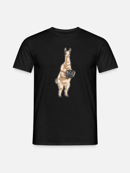 Lama Bowling Bowlingkugel - Männer T-Shirt - Schwarz
