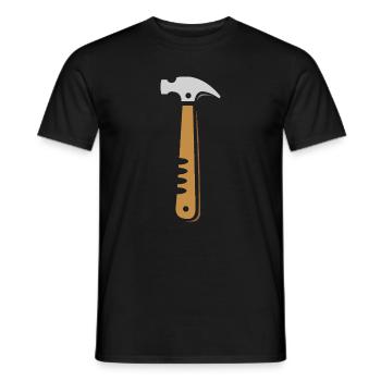Stylischer Hammer Vektor – Handwerksdesign für Pro - Männer T-Shirt - Schwarz - Vorne - AI Model Male 178 light (178cm)