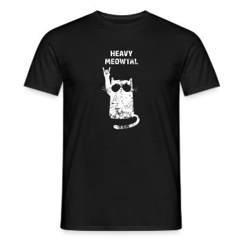 Heavy Metal Cat - Men's T-Shirt - black - Front - AI Model Male 178 light (178cm)