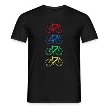 Farbige Fahrräder - Männer T-Shirt - Schwarz - Vorne - AI Model Male 178 light (178cm)
