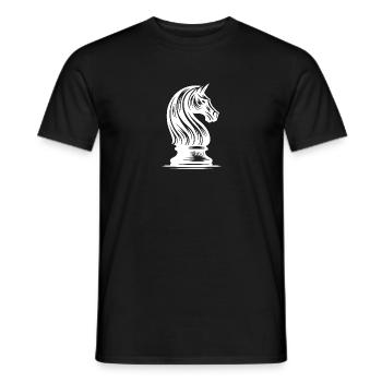 Oeds Cheval Dessin Pièce d’Échecs Chevalier - T-shirt homme - noir - Devant - AI Model Male 178 light (178cm)