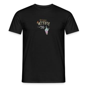 77e anniversaire sorcière drôle HallowQueen tour ou - T-shirt homme - noir - Devant - AI Model Male 178 light (178cm)